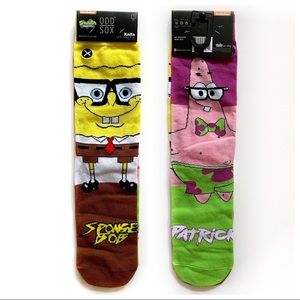 Odd Sox SpongeBob Crew Socks Mens Womens Patrick Nerdy Nerd Nickelodeon Gift Y2K